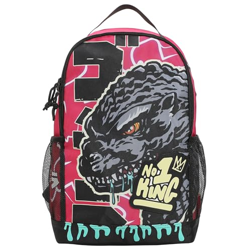 Godzilla Large Graphic Pink Backpack with Laptop Sleeve - Bioworld