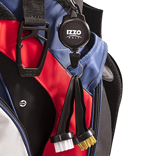 Dual Golf Club Brushes - Nylon & Brass Bristles with Carabiner