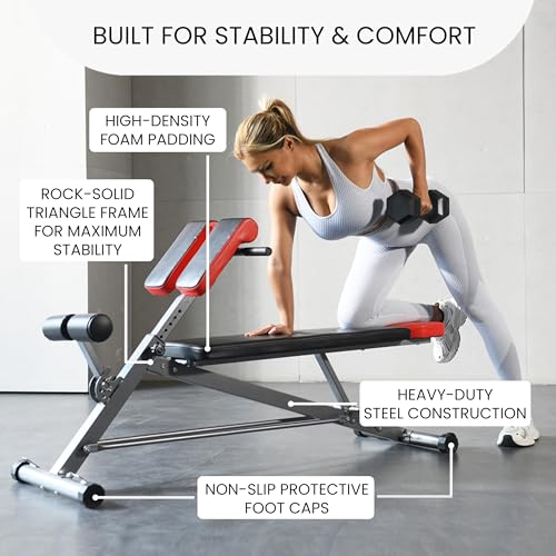 Adjustable Weight Bench & Roman Chair - Multi-Functional Home Gym