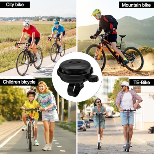 Aluminum Bike Bell - Loud Crisp Sound - Easy Installation - Black