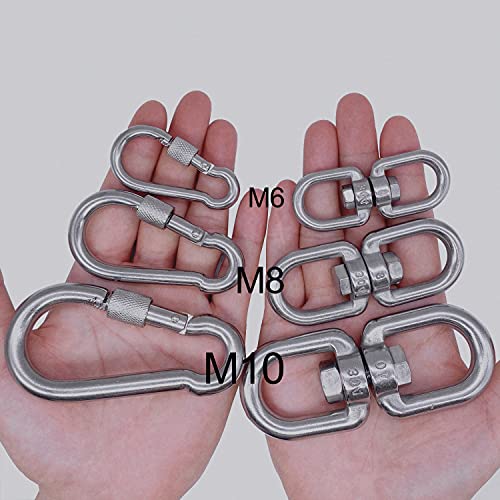 304 Stainless Steel Double Ended Swivel Hook with Snap Hooks - M8