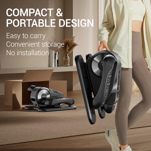 Under Desk Elliptical Machine, Electric Seated Pedal Exerciser, Mini Elliptical Leg Exerciser with Remoter, 12 Level Speeds, Forward & Reverse Direction, Manual & Auto Mode for Home Office