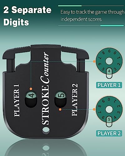 2-Digit Golf Stroke Counter Clicker - Dual Scorekeeper Keychain 2 Pack