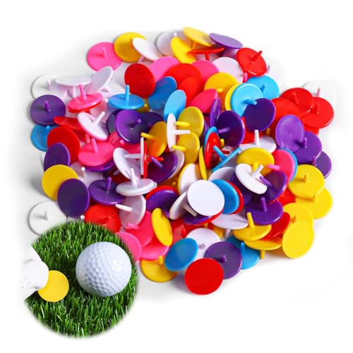 Durable Plastic Golf Ball Markers - Multicolor 60 Pack
