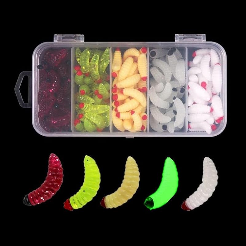 100pcs Soft Silicone Fishing Worm Lures - Realistic Bait for Fish