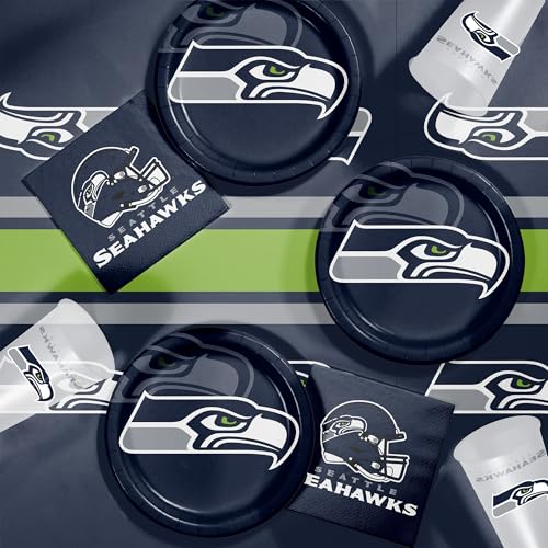 Seattle Seahawks Paper Plate and Napkin Party Kit - Serves 24