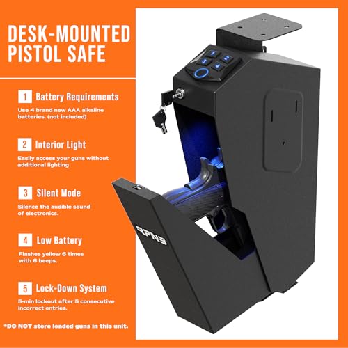 Biometric Handgun Safe with Auto Open Lid - RP311F