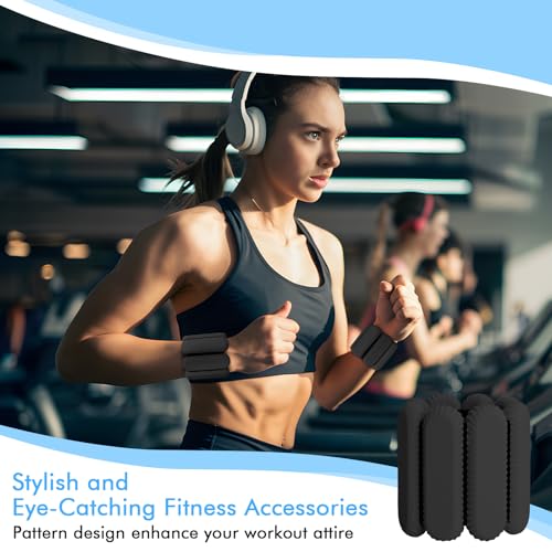 Adjustable Wrist & Ankle Weights 2lb Silicone Fitness Resistance Bands for Women Men