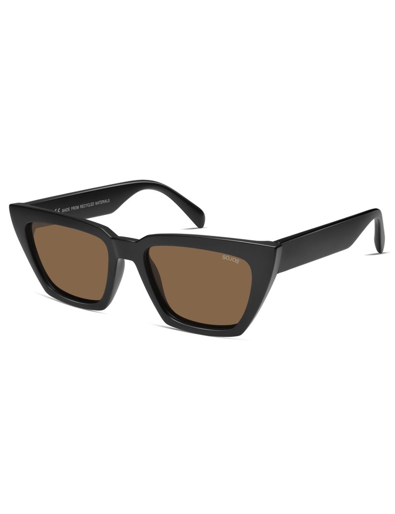 SOJOS Cat-Eye Sunglasses Recycled Fishing Net Frame Eco-Friendly UV400 Polarized Lenses,Atlantic Ocean,Brown
