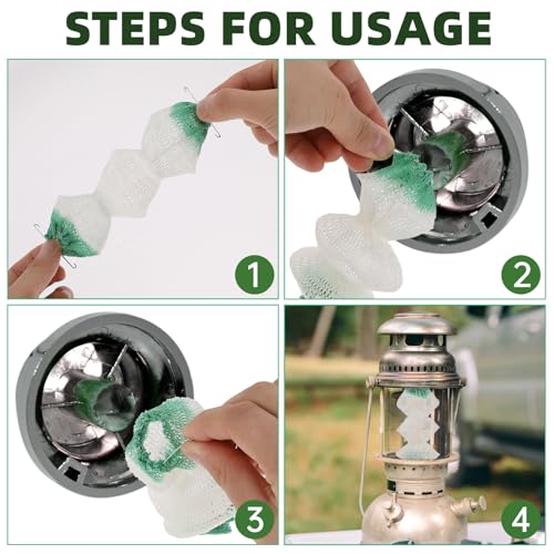 6-Pack Propane Lantern Mantles with Clips - 3-Layer Design