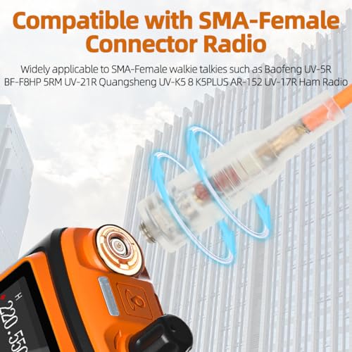 Dual Band VHF/UHF Ham Radio Antenna - SMA Female 15.3-Inch