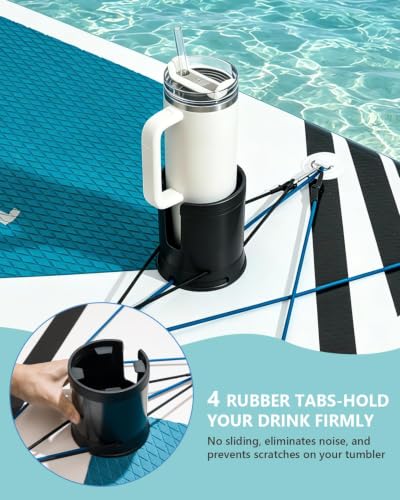 Large Paddle Board Cup Holder for Big Bottles - Black
