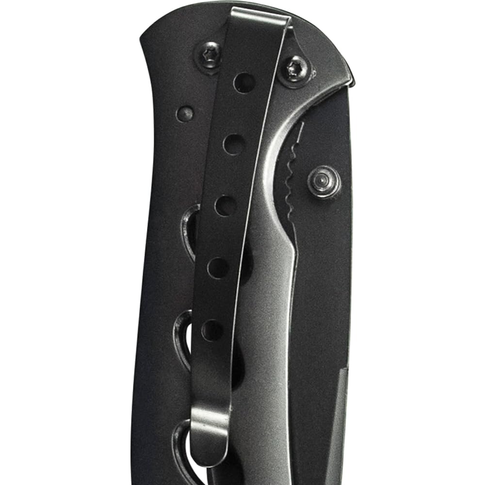 Smith & Wesson Oasis SW423B 7.5in S.S. Folding Knife with a 3.2in Drop Point Blade and Titanium Coated Handle for Outdoor, Tactical, Survival and EDC