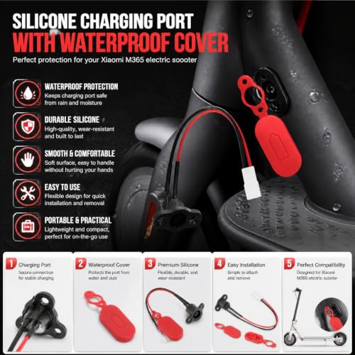 Silicone Charging Port Cover for Electric Scooter - Waterproof Protection