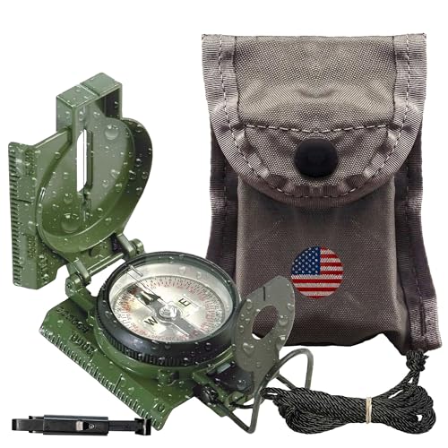 Military Grade Lensatic Compass - Waterproof & Shockproof