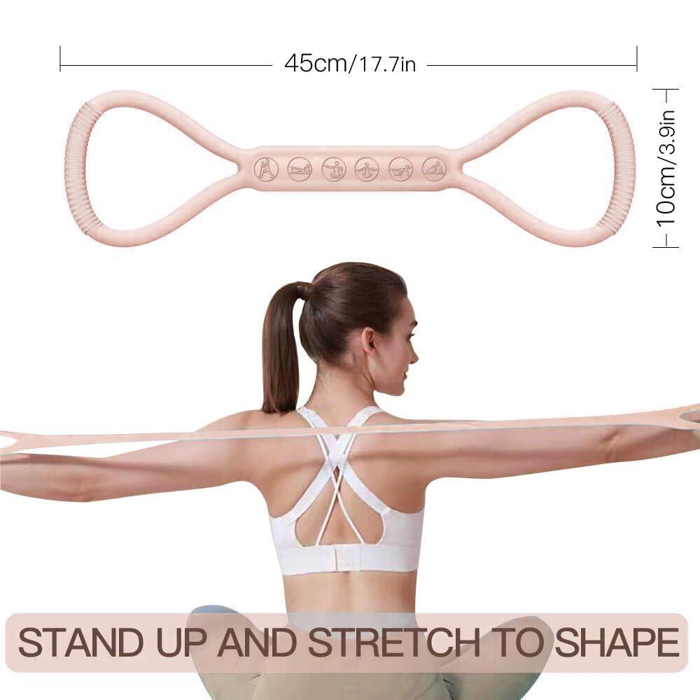2026 Upgraded Figure 8 Resistance Band for Physical Therapy, Shoulder Back Arm Exercise Bands, 3 Resistance Levels for 15 25 35lb for Kids Adult Elderly