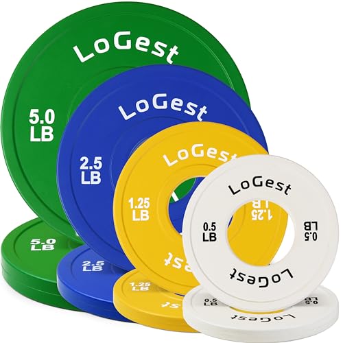 Logest Fractional Weight Plates Set 0.5LB to 5LB for Olympic Barbell Training