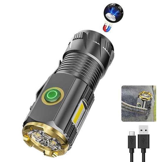 AIERSEN mini LED Flashlight with Magnetic Base and Side Clip, 6 Modes, high Brightness Small Flashlight, IPX6 Waterproof, is The Best Small Flashlight for Camping, Travel, and Emergency situations