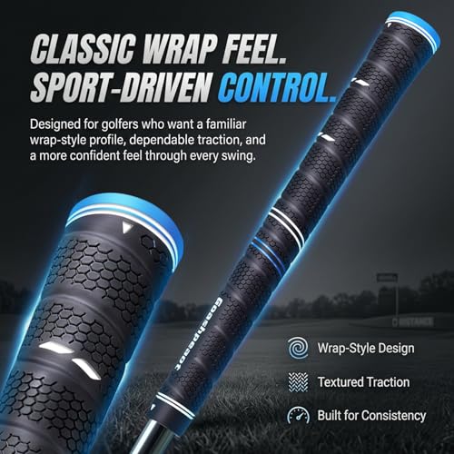 Midsize Golf Grips 13 Pack with Advanced Surface Texture - Blue