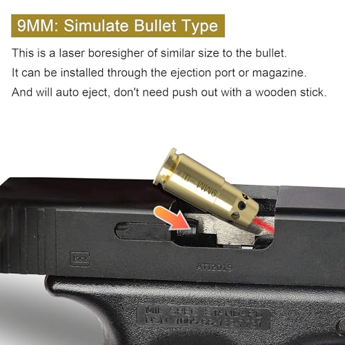 Boresight Kit for 22LR & 9MM - Brass Laser Dot for Hunting