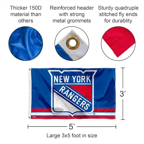 New York Rangers 3x5 Flag Banner - Officially Licensed Team Sports Flag