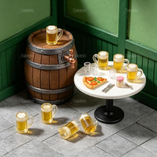 Mini Plastic Beer Cups - 20 Pack Miniature Mugs for Party Decor