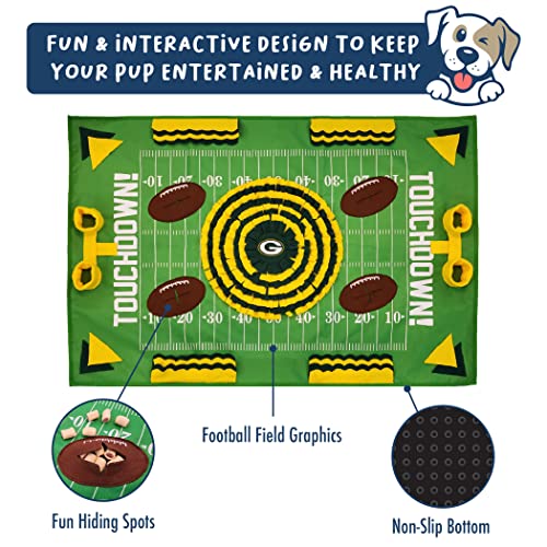 NFL Green Bay Packers Dog Snuffle Mat - 40 x 26 Inches Interactive Feeder