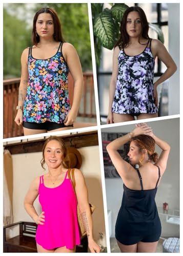 Talisea Womens Flowy Tankini Top X-Large Star Whole Sky – Modest Swim Top