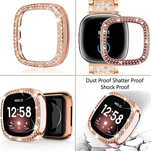 Rose Gold Bling Watch Band for Fitbit Versa 4 / Sense 2 - TUV PLNT