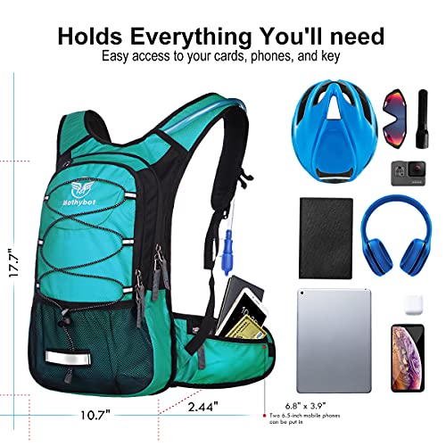 Insulated Hydration Backpack with 3L Leak Proof Bladder - Emerald