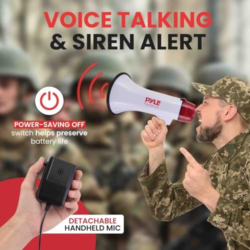 Megaphone Speaker with Siren - 1000 Feet Range, 40W Power