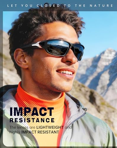 Polarized Sports Sunglasses for Men - UV400 Protection, 4-Pack