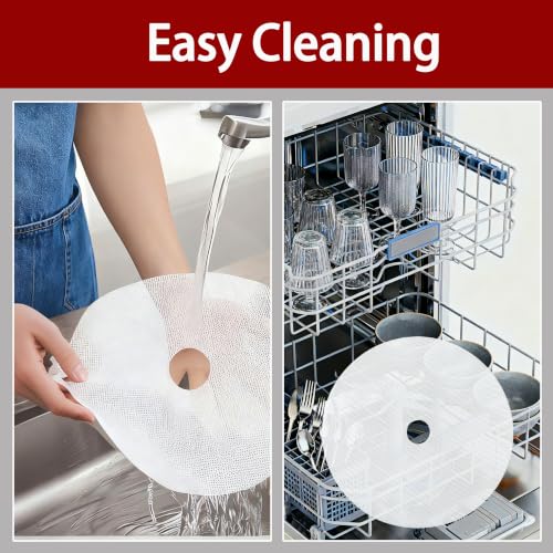 Silicone Dehydrator Sheets - 13" Round Food Tray Liners, 8 Pack