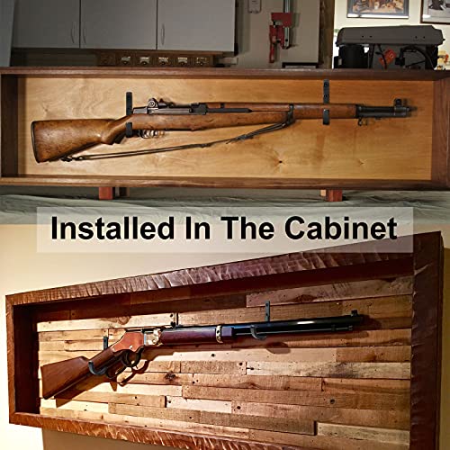 Gun Rack Wall Mount Hooks - 1 Pair Black for Rifles & Shotguns
