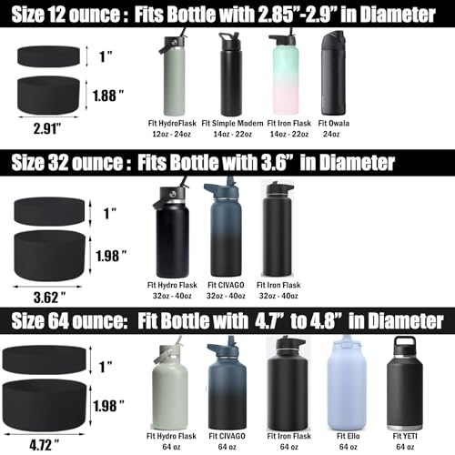 Water Bottle Boot - Dual Protective Silicone Sleeve for 12oz Black
