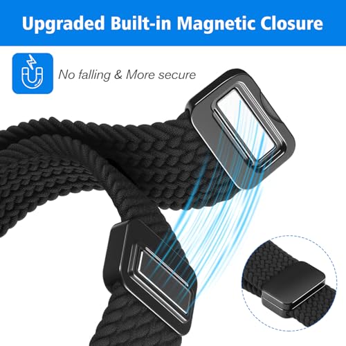 Magnetic Braided Band for Garmin Vivoactive 5/6 - Black