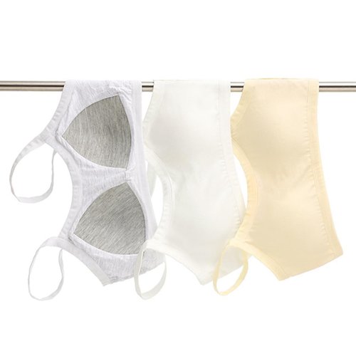GAOIYO Teen Girls Seamless Training Bra Cotton Cami Wireless Bras Elastic (Girls Seamless Bra, 12-16 Years)
