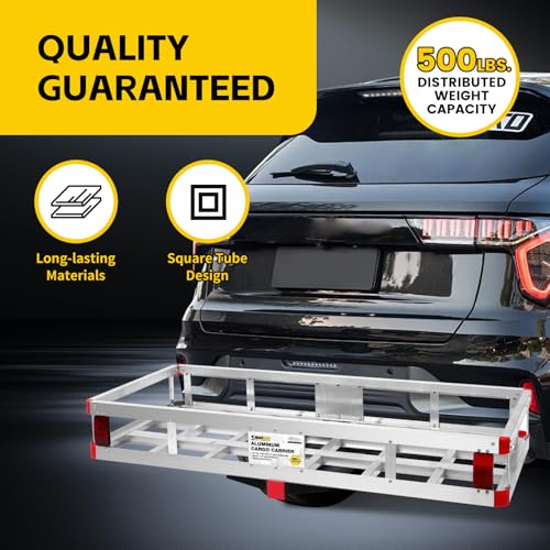 Aluminum Cargo Carrier with High Side Rails - 500 lb Capacity