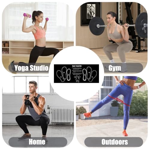 Anti-Slip Squat Mat with Foot Position Guide - Black