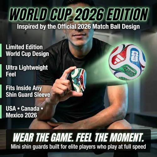 MediCaptain MiniGuards World Cup Mini Shin Guards for Soccer Players – Lightweight & Unobstructed Touch