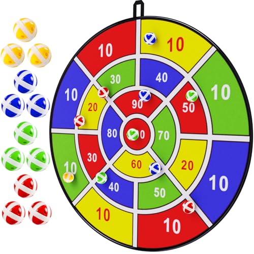 29-Inch Large Dart Board for Kids with 12 Sticky Balls - Indoor & Outdoor Fun