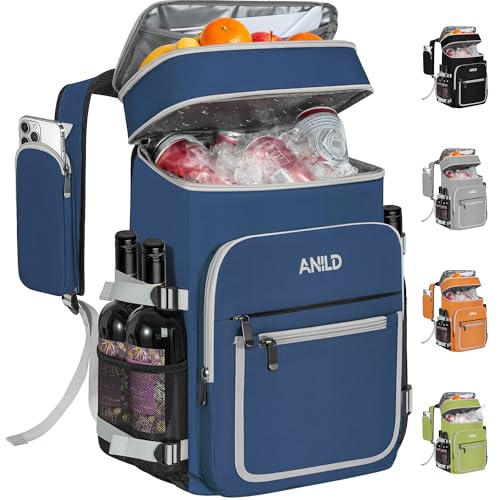 ANILD 40-Can Insulated Leakproof Cooler Backpack (Blue) for Men & Women