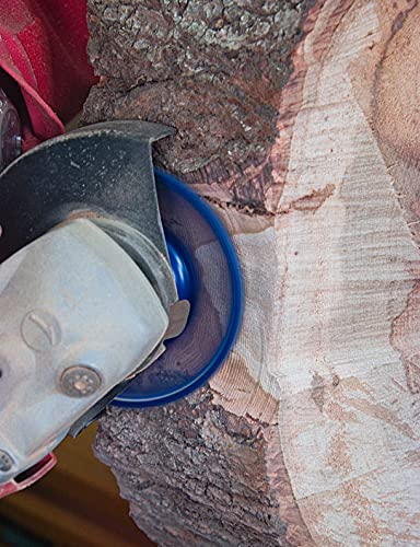 King Arthur's Tools Original and Patented Round Coarse Blue Holey Galahad Tungsten Carbide Disc for Woodworking, Shaping, and Smoothing - Fits most Standard 4 1/2", 115-125mm Angle Grinders #47851 RCB