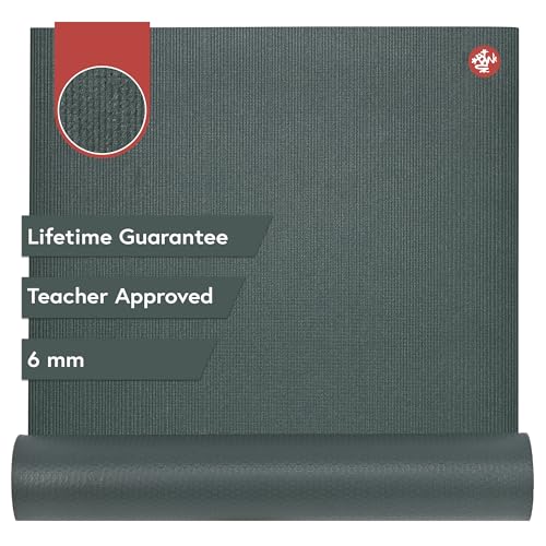 Yoga Mat 6mm - Premium Studio Quality - Black Sage 71" x 26"