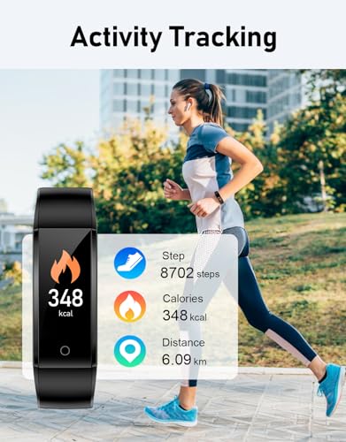No Bluetooth Pedometer Watch - Waterproof Fitness Tracker - Black