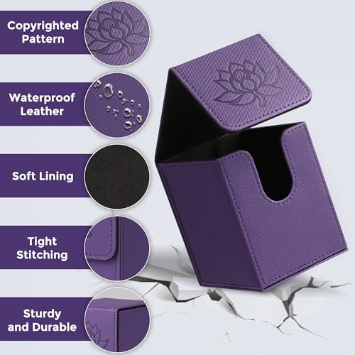 Zettokete Purple Lotus Commander Deck Box Holds 100+ Double-Sleeved Cards