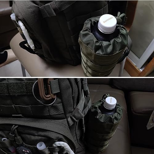 Tactical Water Bottle Pouch - Compact EDC Utility Bag - Black
