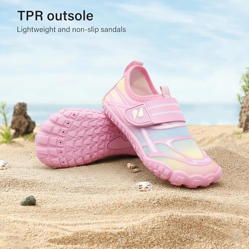 Kids Water Shoes with Wide Toe Box - Quick Dry Non-Slip Aqua Shoes