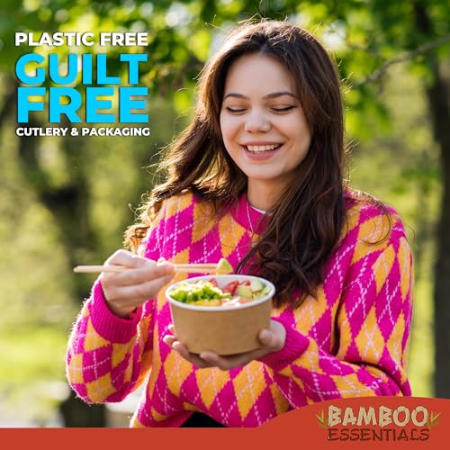 Bamboo Travel Utensil Set with Case - Fork, Spoon, Knife & Straw - Sunset Red