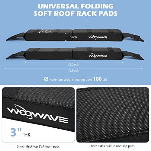 Folding Kayak Roof Rack with Accessories - Universal Soft Pads